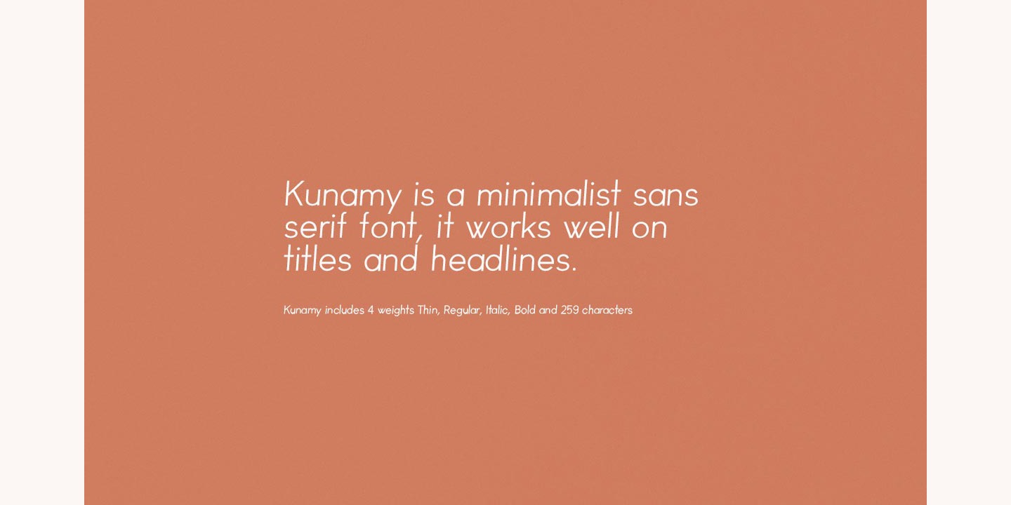 Ejemplo de fuente Kunamy Regular